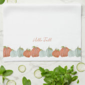 Linge De Cuisine Citrouilles de l'automne aquarelle "Hello Fall" (Plié)