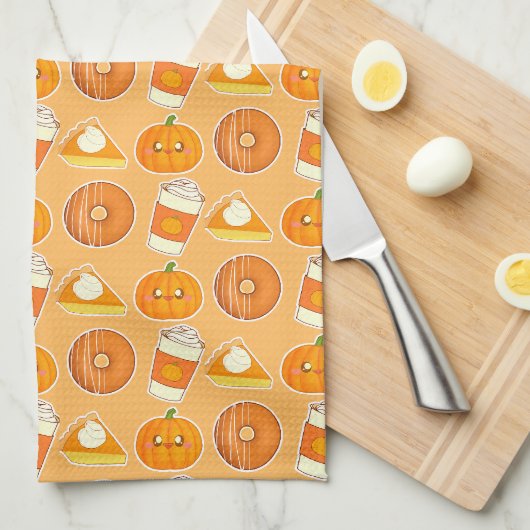 Linge De Cuisine Citrouilles de saison automnale (Quart Plié)