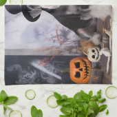 Linge De Cuisine Citrouilles de Schnauzer miniature Halloween (Plié)