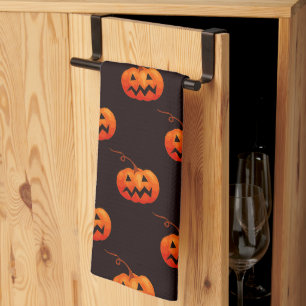 Linge De Cuisine Citrouilles d'Halloween, Citrouilles Orange Farce