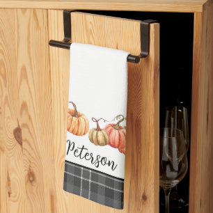 Linge De Cuisine Citrouilles et carreaux personnalisés