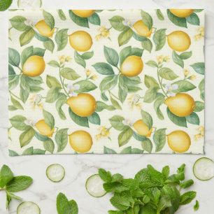 Linge De Cuisine Citrus aux fleurs de citron méditerranéen