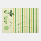 Linge De Cuisine Citrus de chaux et rayures jaunes et vertes (Horizontal)