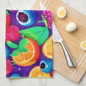 Linge De Cuisine Citrus et baies éclatées (Quart Plié)