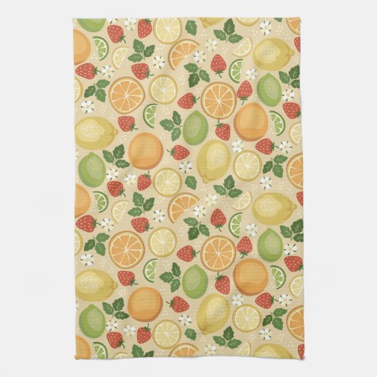 Linge De Cuisine Citrus et fraises (Vertical)
