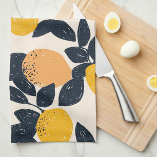 Linge De Cuisine Citrus Lemon Oranges Abstrait Motif moderne