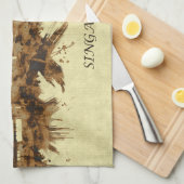 Linge De Cuisine Cityscape de Singapour (Quart Plié)