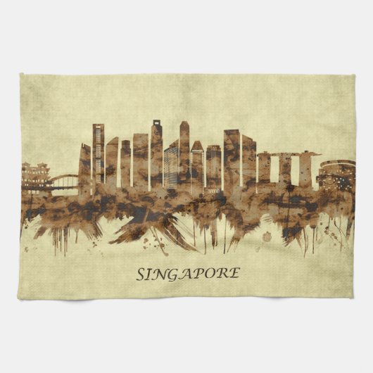 Linge De Cuisine Cityscape de Singapour (Horizontal)