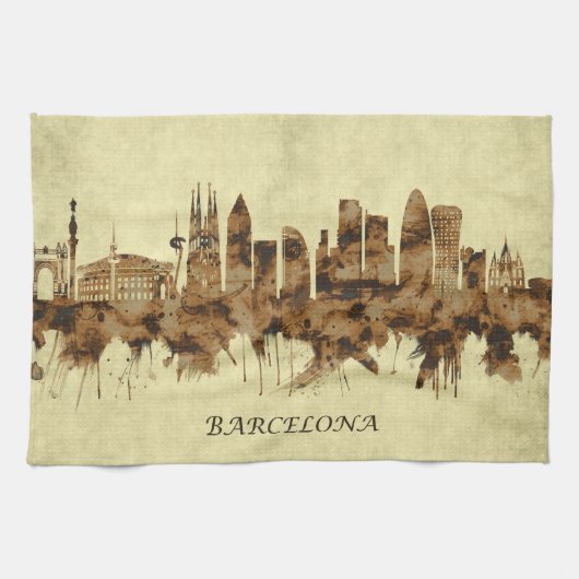 Linge De Cuisine Cityscape Espagne de Barcelone (Horizontal)