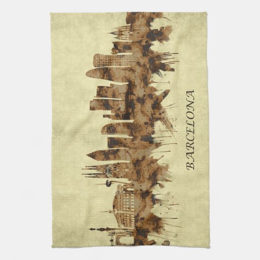 Linge De Cuisine Cityscape Espagne de Barcelone (Vertical)