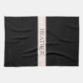 Linge De Cuisine Clair rose pâle Bleu Bande et Élégant Texte modifi (Horizontal)