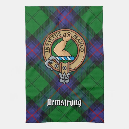 Linge De Cuisine Clan Armstrong Crest sur Tartan Kitchen Towen (Vertical)