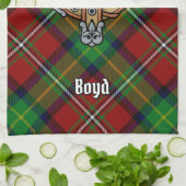 Linge De Cuisine Clan Boyd Crest sur Tartan (Plié)