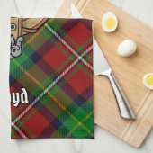 Linge De Cuisine Clan Boyd Crest sur Tartan (Quart Plié)
