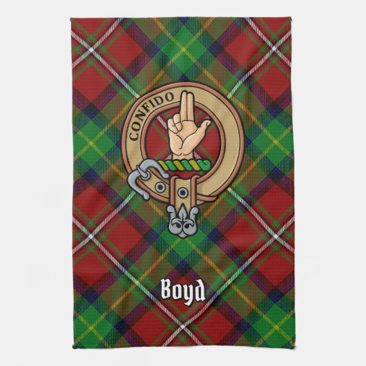 Linge De Cuisine Clan Boyd Crest sur Tartan (Vertical)