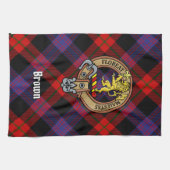Linge De Cuisine Clan Brown Crest sur Tartan (Horizontal)
