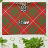 Linge De Cuisine Clan Bruce Crest sur Tartan (Plié)