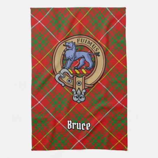 Linge De Cuisine Clan Bruce Crest sur Tartan (Vertical)