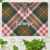 Linge De Cuisine Clan Carnegie Crest sur la robe Tartan (Plié)