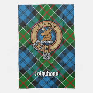 Linge De Cuisine Clan Colquhoun Crest sur Tartan