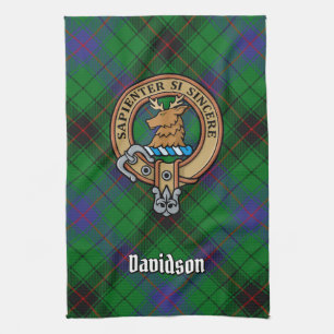 Linge De Cuisine Clan Davidson Crest sur Tartan