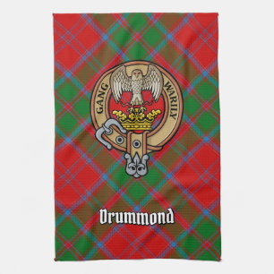 Linge De Cuisine Clan Drummond Crest sur Tartan