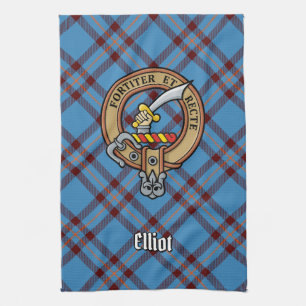 Linge De Cuisine Clan Elliot Crest sur le tarte antique