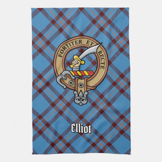 Linge De Cuisine Clan Elliot Crest sur le tarte antique (Vertical)