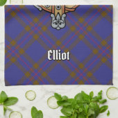Linge De Cuisine Clan Elliot Crest sur Tartan moderne (Plié)