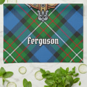 Linge De Cuisine Clan Ferguson Crest sur Tartan Kitchen Towen (Plié)