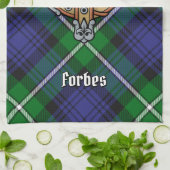 Linge De Cuisine Clan Forbes Crest sur Tartan (Plié)