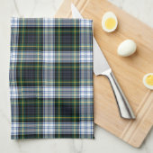 Linge De Cuisine Clan Gordon Plaid Tartan Green White Check (Quart Plié)