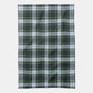Linge De Cuisine Clan Gordon Plaid Tartan Green White Check