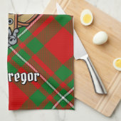 Linge De Cuisine Clan Gregor Crest sur Tartan Kitchen Towen (Quart Plié)
