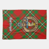 Linge De Cuisine Clan Gregor Crest sur Tartan Kitchen Towen (Horizontal)