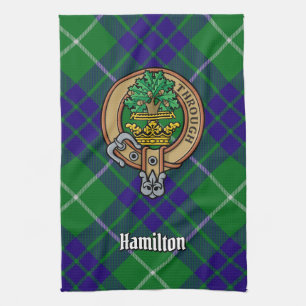 Linge De Cuisine Clan Hamilton Crest sur la chasse Tartan