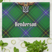 Linge De Cuisine Clan Henderson Crest sur Tartan (Plié)