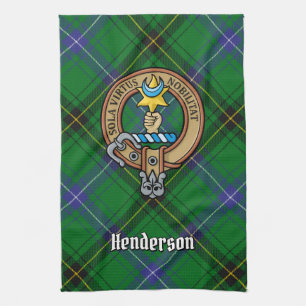 Linge De Cuisine Clan Henderson Crest sur Tartan