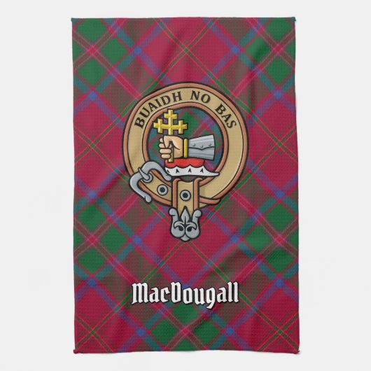 Linge De Cuisine Clan MacDougall Crest sur Tartan (Vertical)
