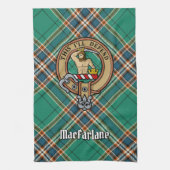 Linge De Cuisine Clan MacFarlane Crest sur Tartan de chasse antique (Vertical)