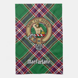 Linge De Cuisine Clan MacFarlane Crest sur Tartan de chasse moderne