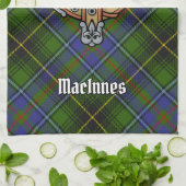 Linge De Cuisine Clan MacInnes Crest sur Tartan (Plié)