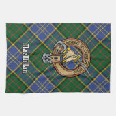 Linge De Cuisine Clan MacMillan Crest sur la chasse Tartan (Horizontal)