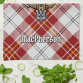 Linge De Cuisine Clan MacPherson Crest sur la robe rouge Tartan (Plié)