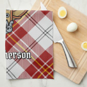 Linge De Cuisine Clan MacPherson Crest sur la robe rouge Tartan (Quart Plié)