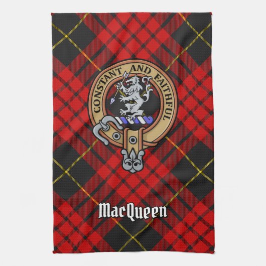 Linge De Cuisine Clan MacQueen Crest sur Tartan (Vertical)