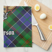 Linge De Cuisine Clan Paterson Crest sur Tartan (Quart Plié)