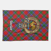 Linge De Cuisine Clan Sinclair Crest sur Tartan (Horizontal)