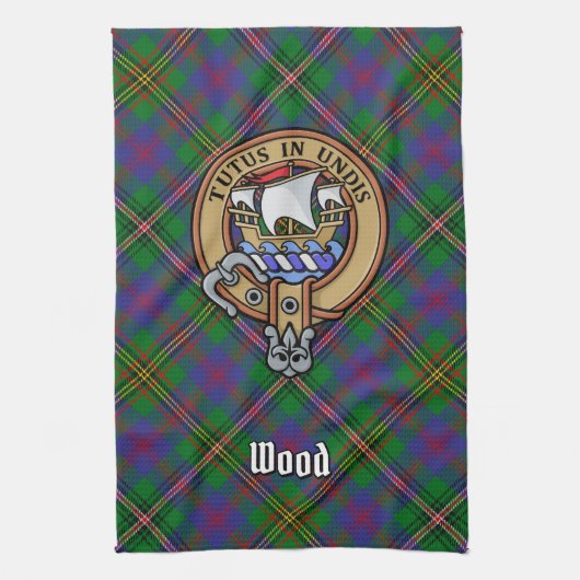 Linge De Cuisine Clan Wood Crest sur Tartan (Vertical)
