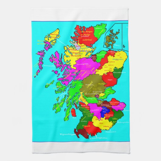 Linge De Cuisine Clans de carte de l'Ecosse (Vertical)
